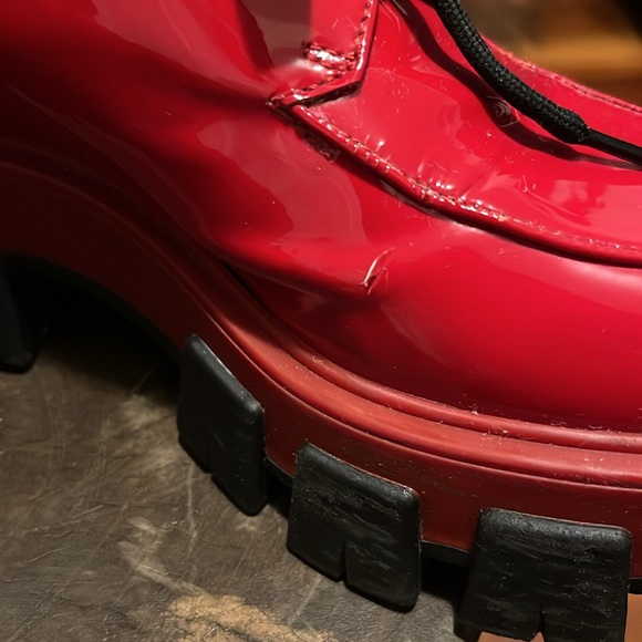 Prada red patent leather monolith lace up shoes - Picture 8 of 9